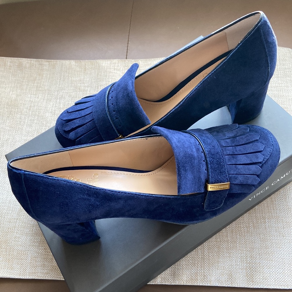 Vince Camuto Blue Suede ‘Navy Haze’ Triss Pump (NIB)